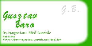 gusztav baro business card
